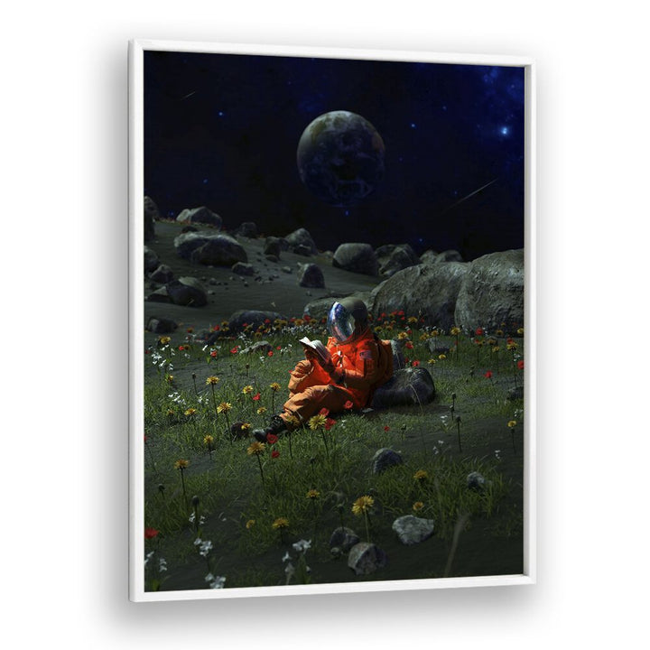 Chapter IX By Francis Minoza Astronaut & Nasa Paintings, Space Art Prints Artwork in White Plain Frame
