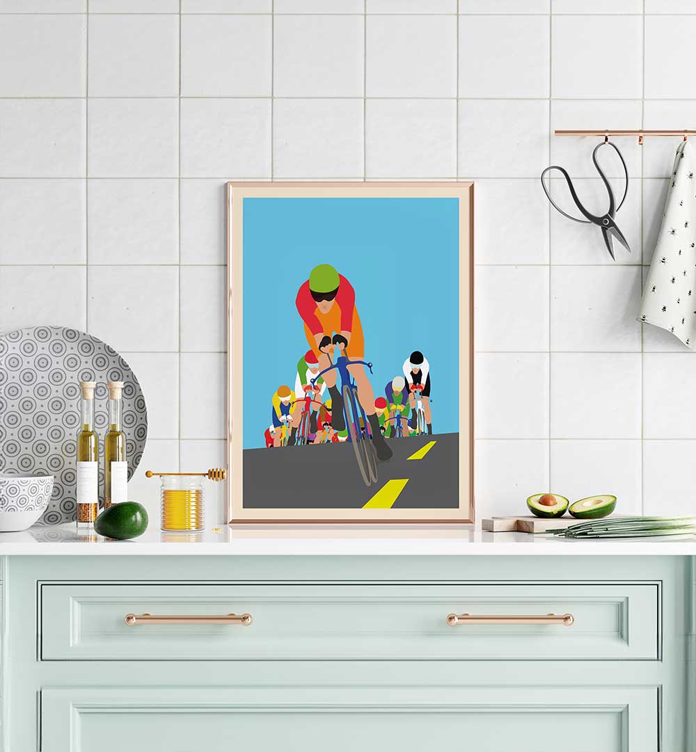 CHASING PACK ART PRINT , SPORTS POSTERS