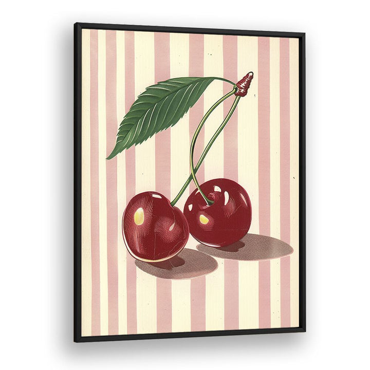 Cherry Lines Kids art Artwork in Black Plain Frame
