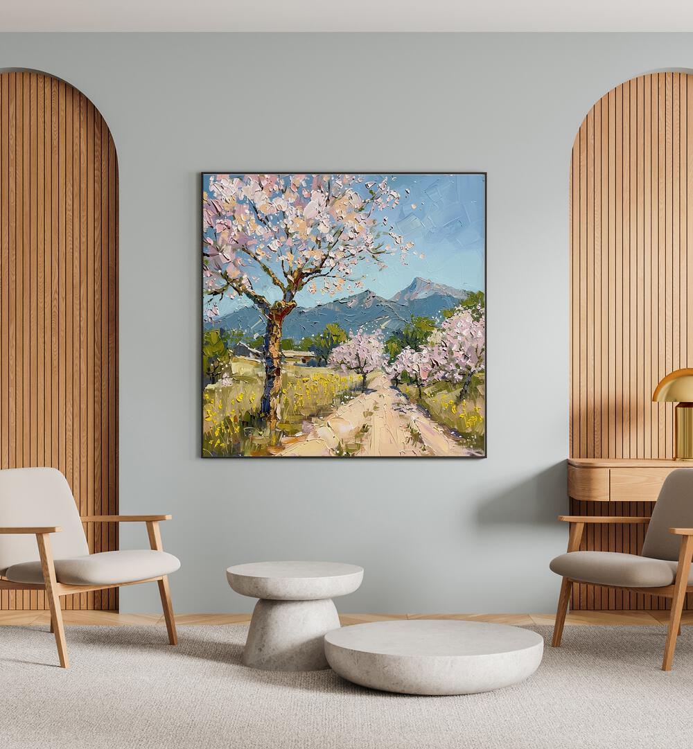 Delicate cherry blossoms bloom under a clear sky in CHERRY BLOSSOMS III, perfect for adding spring's beauty to your space.