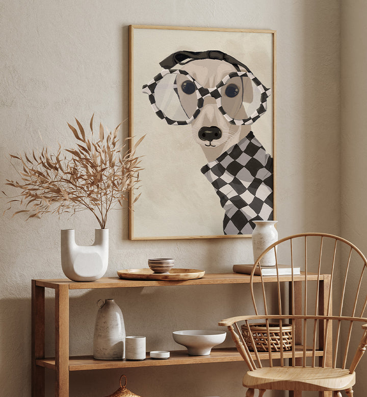 CHIC GREYHOUND IN GLASSES