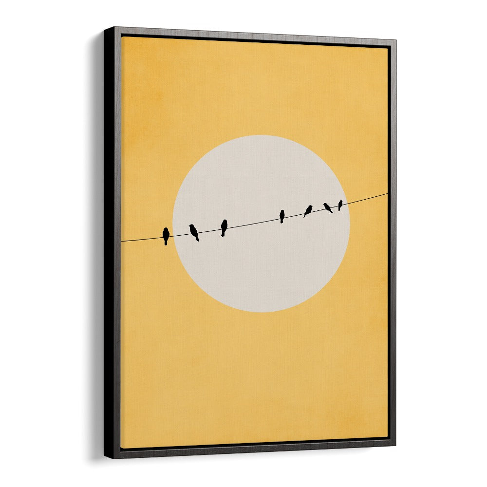 Chirping and chilling Landscape Art Artwork in Black Floater Frame