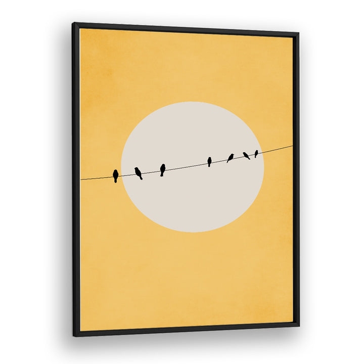 Chirping and chilling Landscape Art Artwork in Black Plain Frame