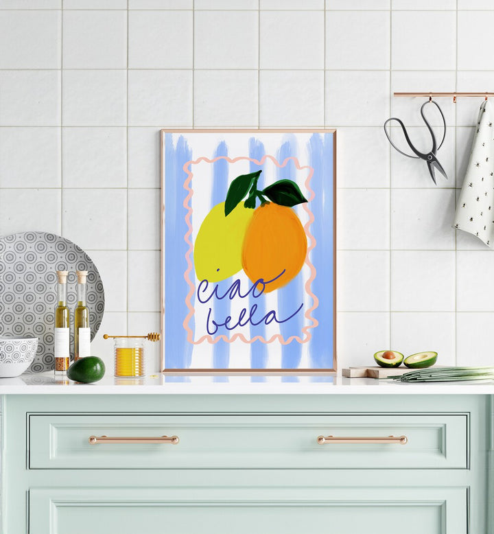 Bright and stylish CIAO BELLA NO I, KITCHEN POSTERS add elegance to your kitchen decor with vibrant fruit designs.
