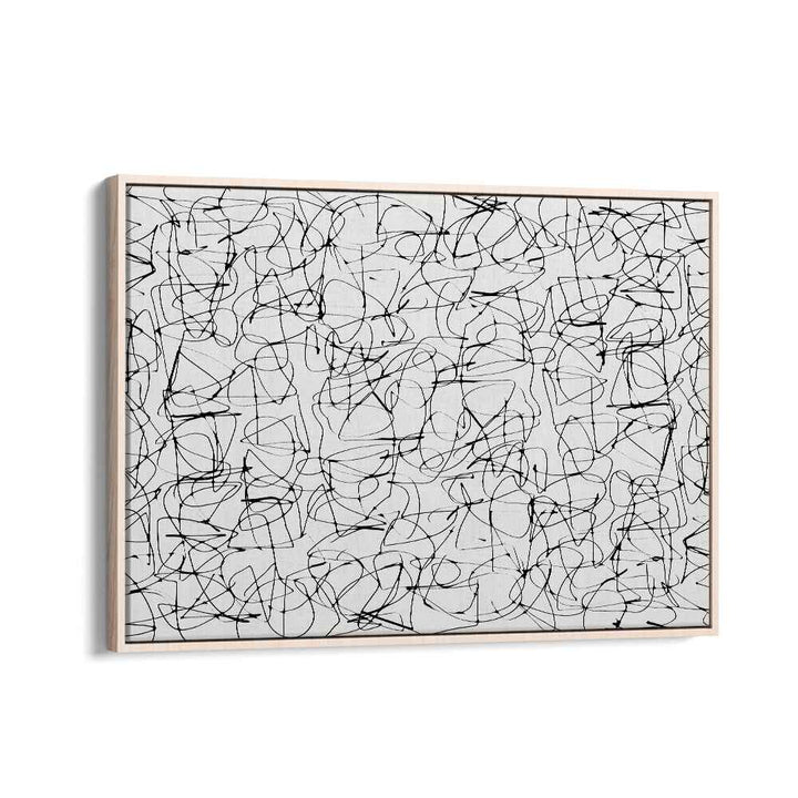 Circuitry II By Dan Hob day Abstract ArtArtwork in Oak Wood Floater Frame
