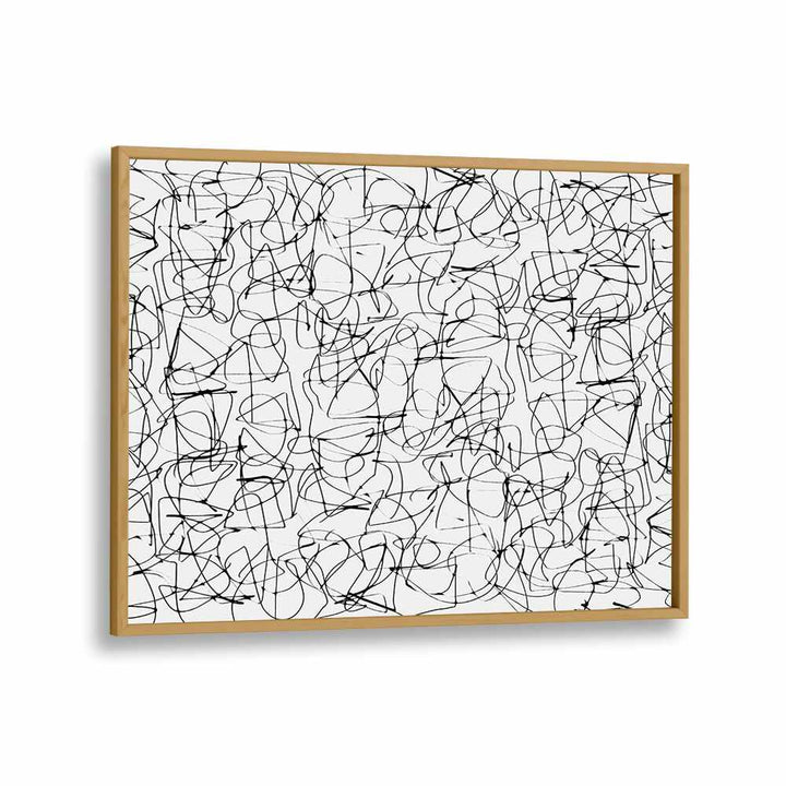 Circuitry II By Dan Hob day Abstract ArtArtwork in Oak Wood Floater Frame
