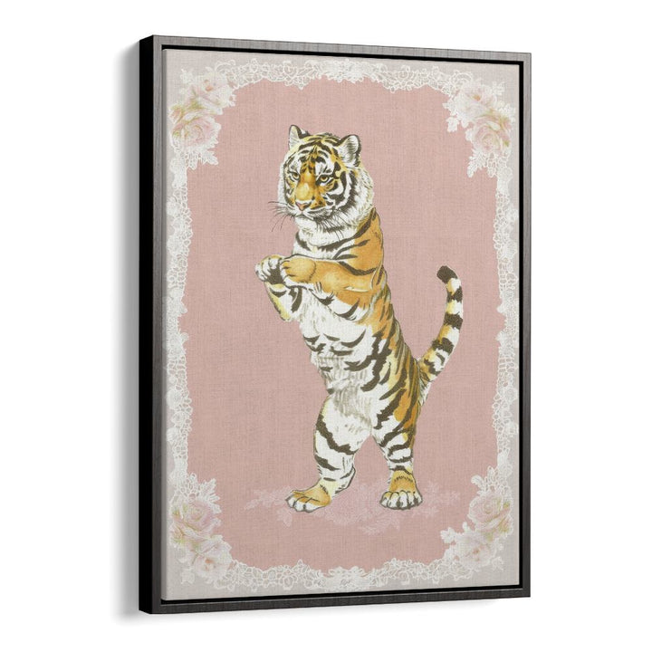 Circus Tiger Kids Art Artwork in Black Floater Frame
