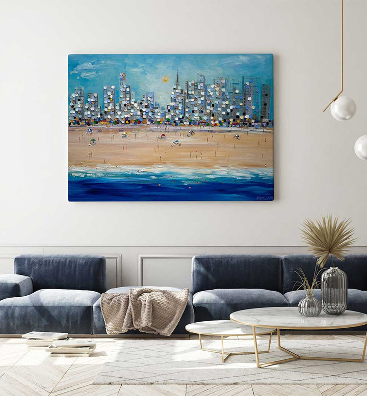 CITY BEACH , MODERN IMPRESSIONISM PAINTINGS