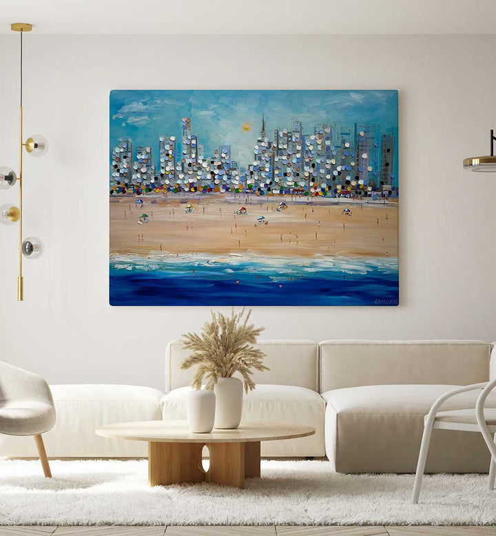 CITY BEACH , MODERN IMPRESSIONISM PAINTINGS