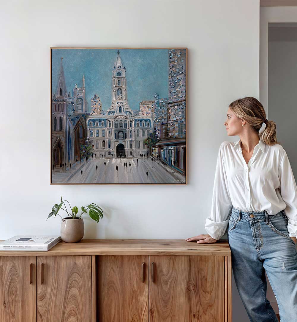 CITY HALL PHILLY , MODERN IMPRESSIONISM PAINTINGS