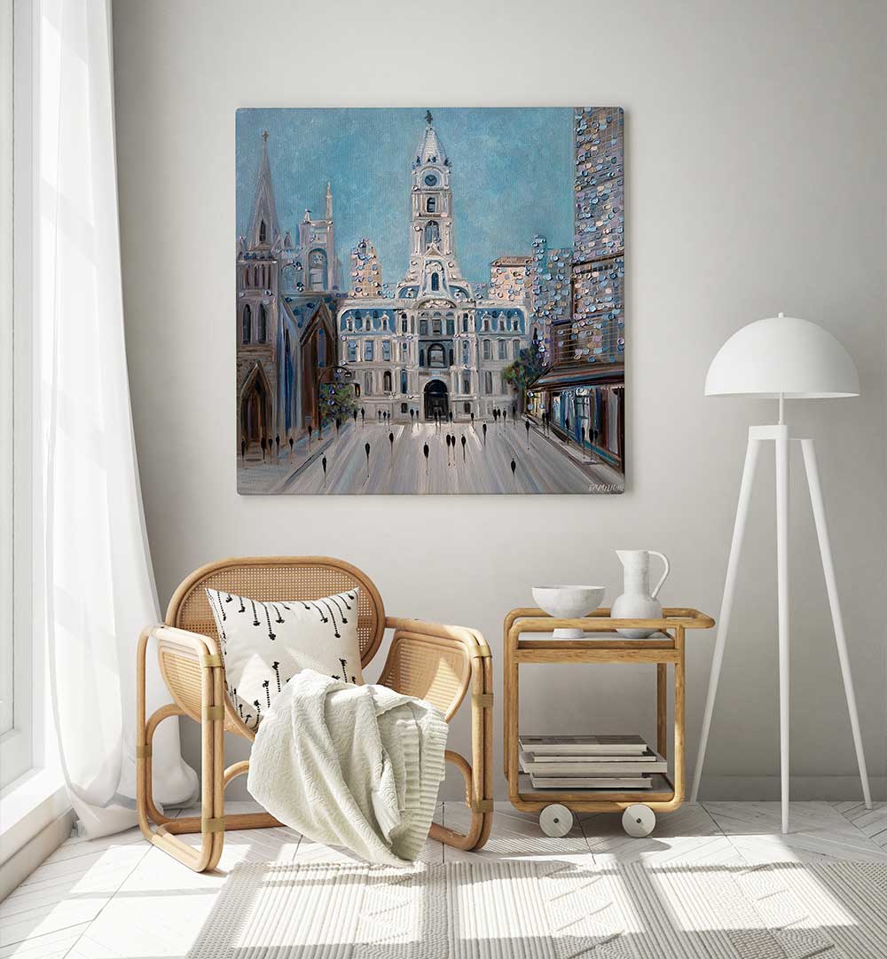 CITY HALL PHILLY , MODERN IMPRESSIONISM PAINTINGS