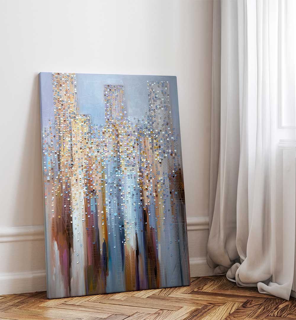 CITY IN THE CLOUDS , MODERN IMPRESSIONISM PAINTINGS