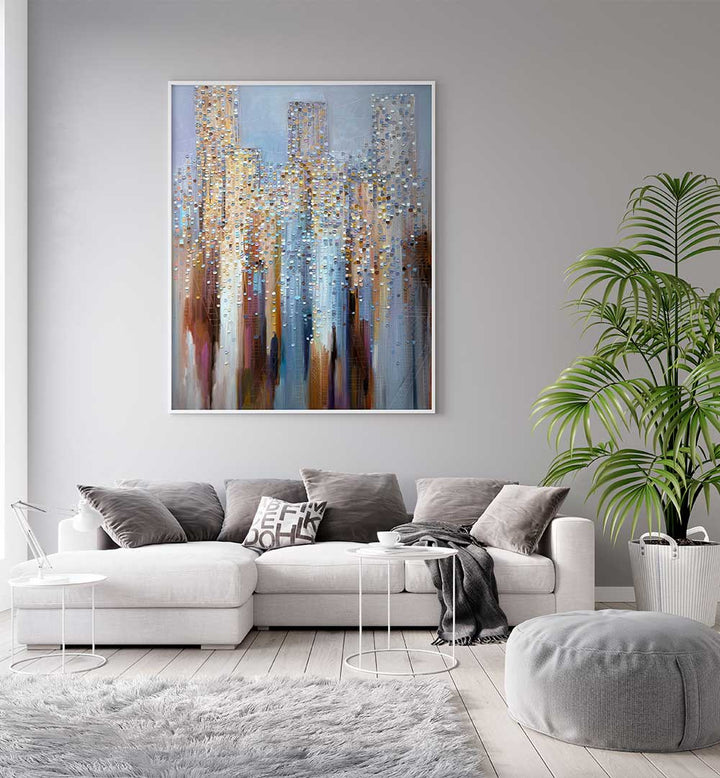 CITY IN THE CLOUDS , MODERN IMPRESSIONISM PAINTINGS