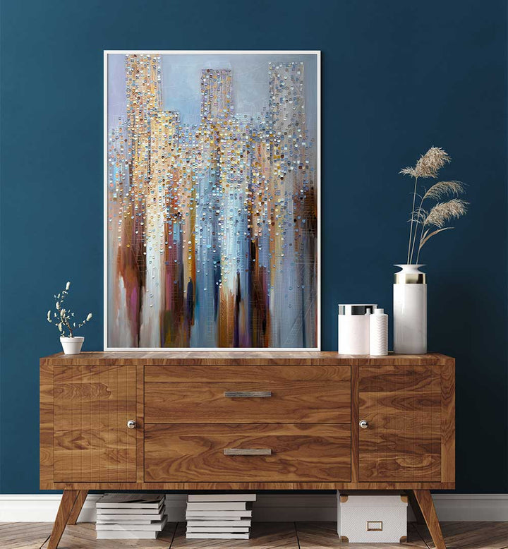 CITY IN THE CLOUDS , MODERN IMPRESSIONISM PAINTINGS