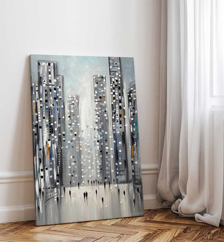 CITY REFLECTIONS , MODERN IMPRESSIONISM PAINTINGS