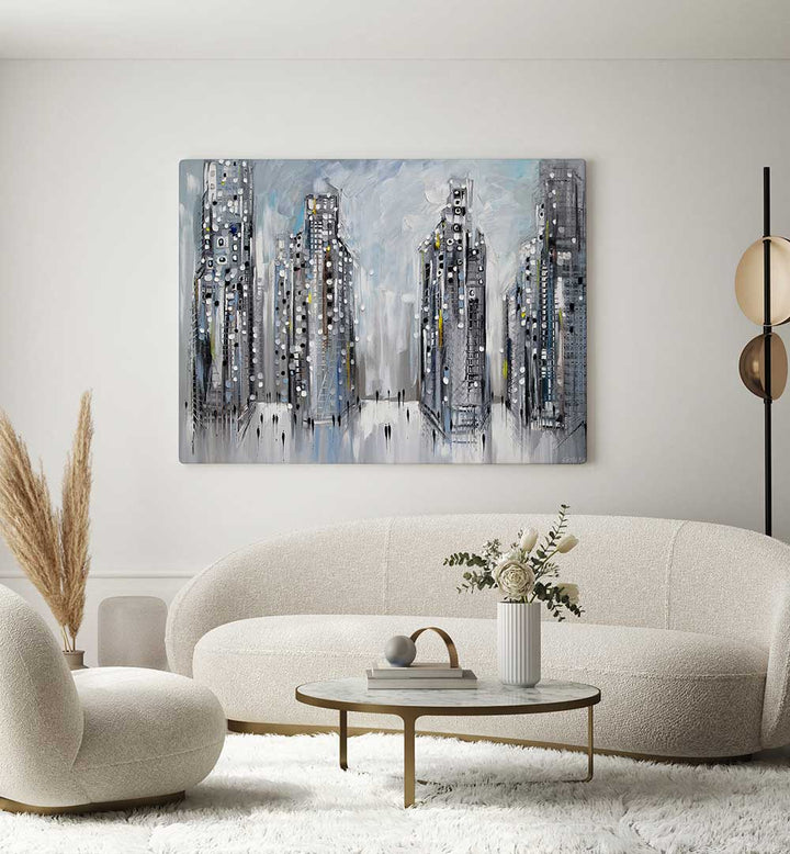 CITY STREET SCENE , MODERN IMPRESSIONISM PAINTINGS