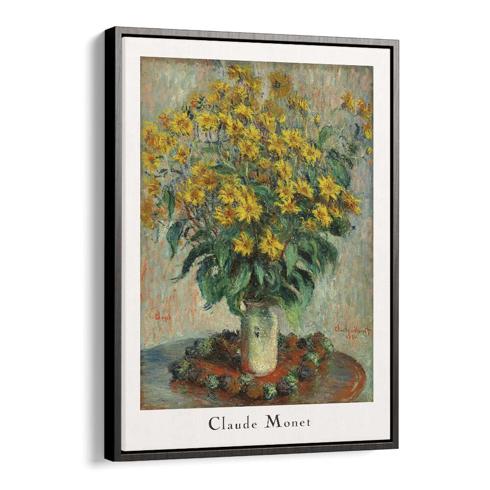 Claude Monet Sunflowers Claude Monet art painting Artwork in Black Floater Frame