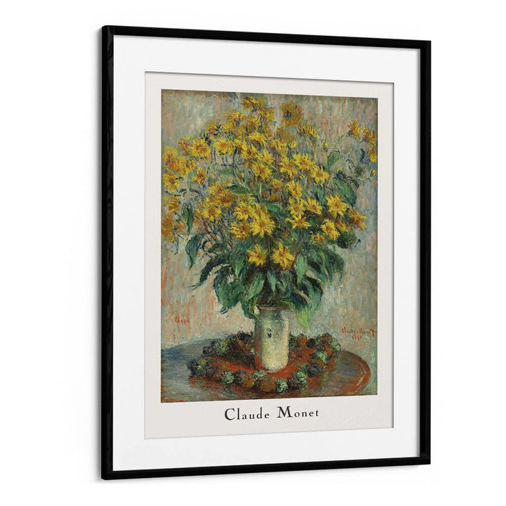 Claude Monet Sunflowers Claude Monet art painting Artwork in Black Frame With Mount