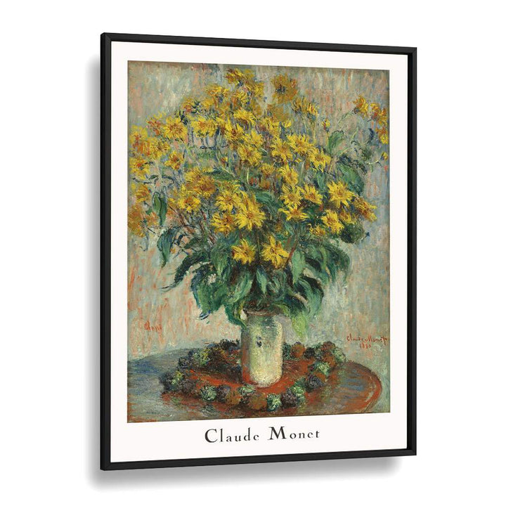 Claude Monet Sunflowers Claude Monet art painting Artwork in Black Plain Frame