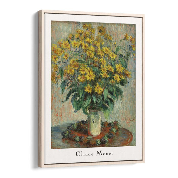 Claude Monet Sunflowers Claude Monet art painting Artwork in Oak Wood Floater Frame