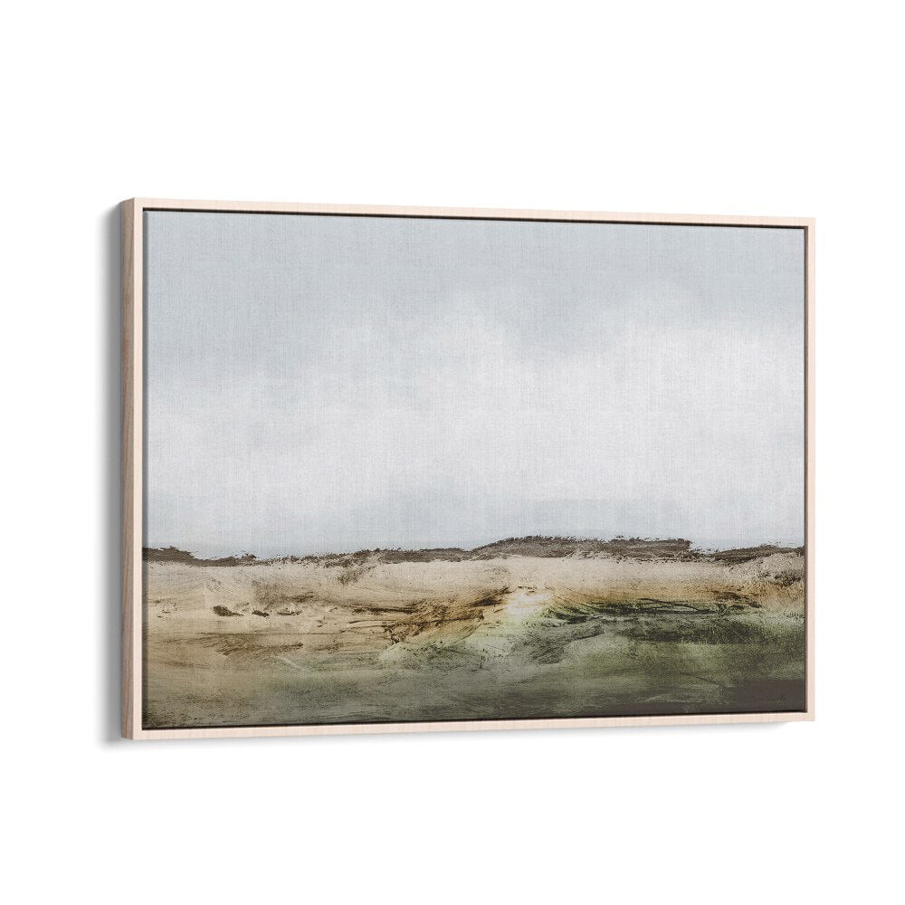 Cliffs By Dan Hob day Abstract ArtArtwork in Oak Wood Floater Frame
