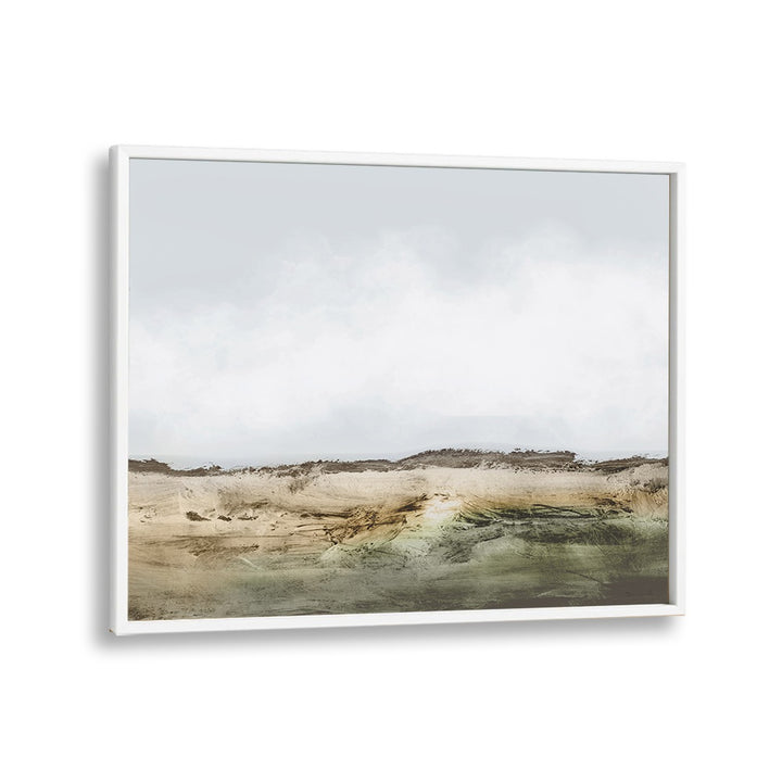 Cliffs By Dan Hob day Abstract ArtArtwork in White Plain Frame