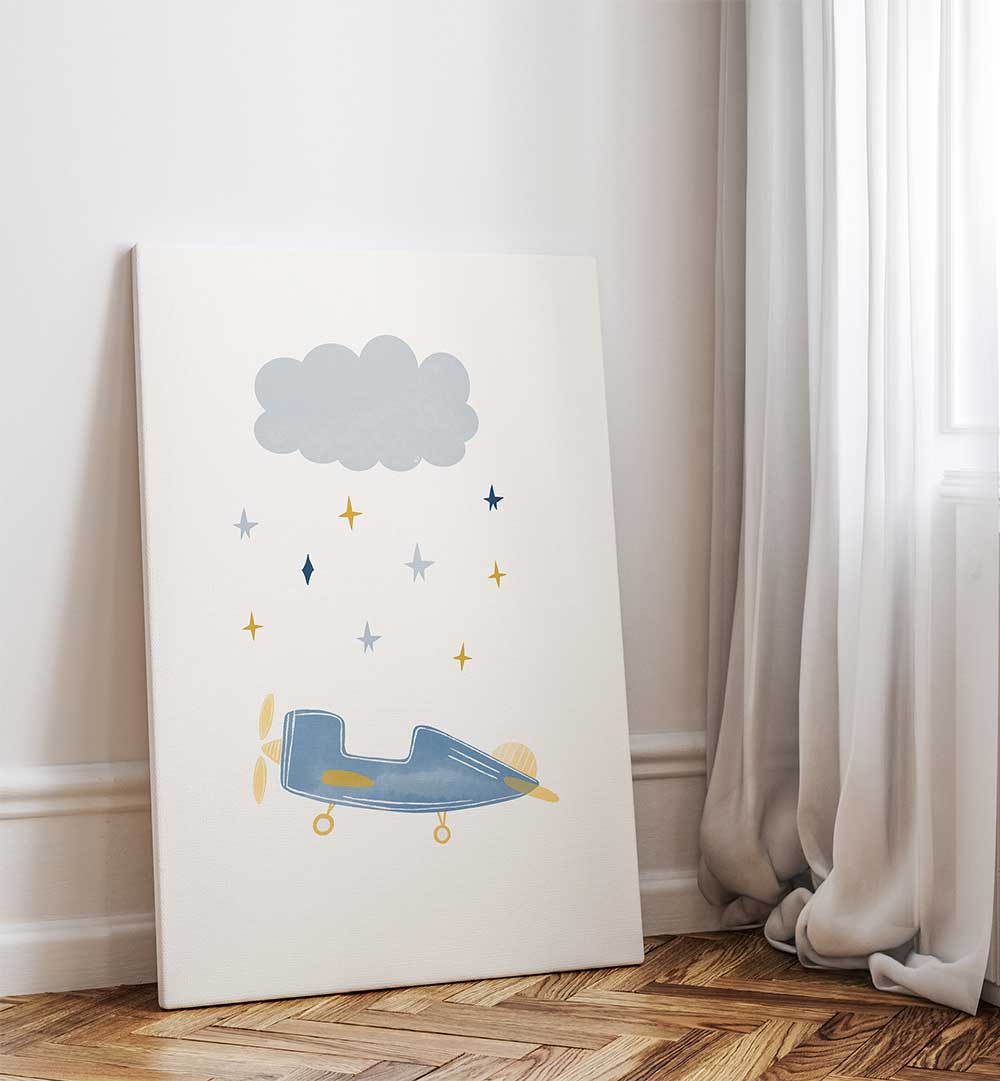 CLOUD AIRPLANE , KIDS ROOM PAINTINGS