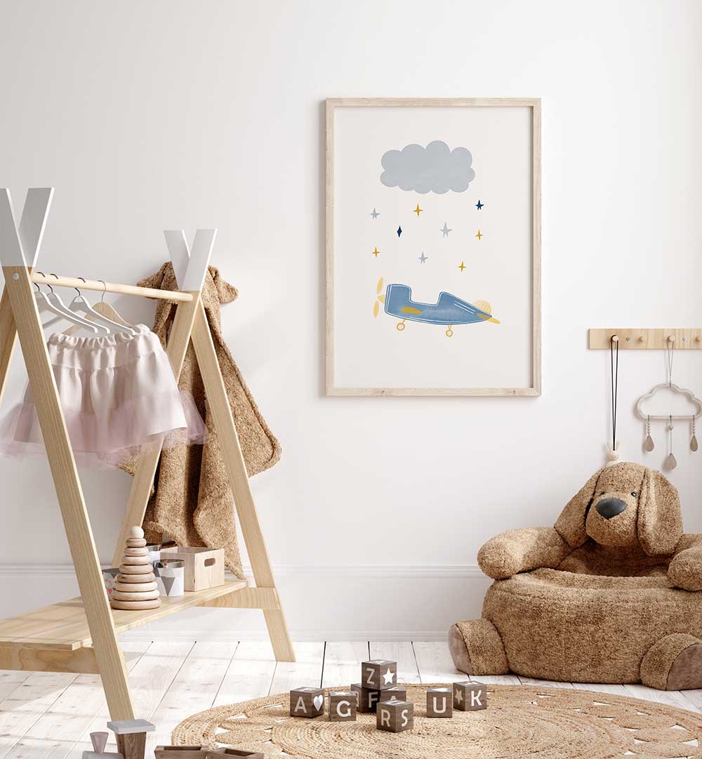 CLOUD AIRPLANE , KIDS ROOM PAINTINGS