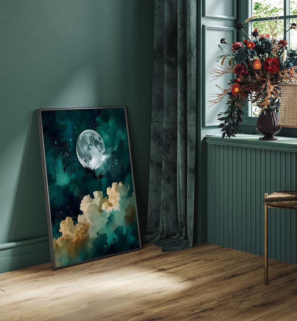 CLOUDS BENEATH THE MOON , LANDSCAPE PAINTINGS