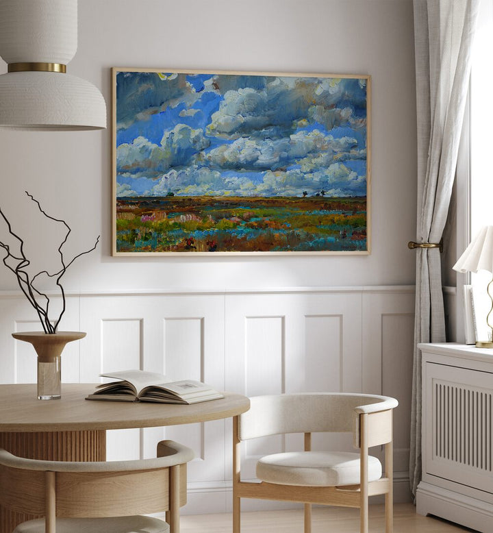 CLOUDS OVER THE STEPPE , LANDSCAPE PAINTINGS