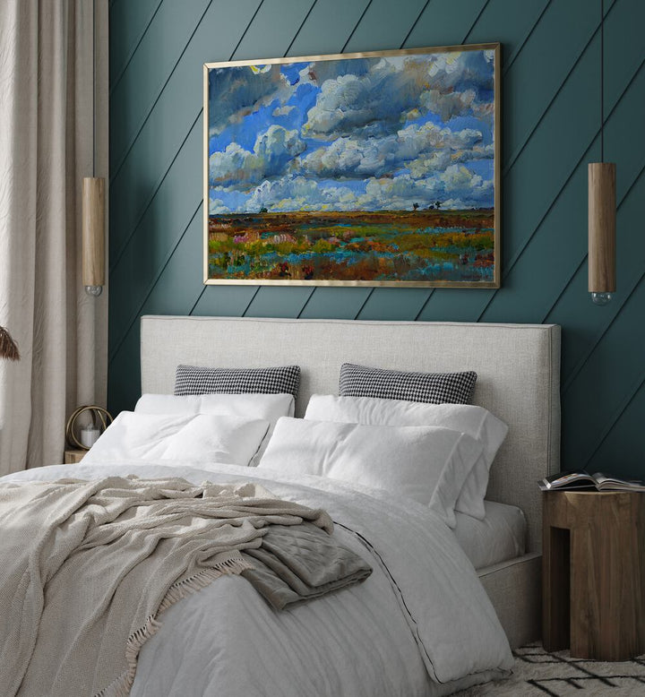 CLOUDS OVER THE STEPPE , LANDSCAPE PAINTINGS