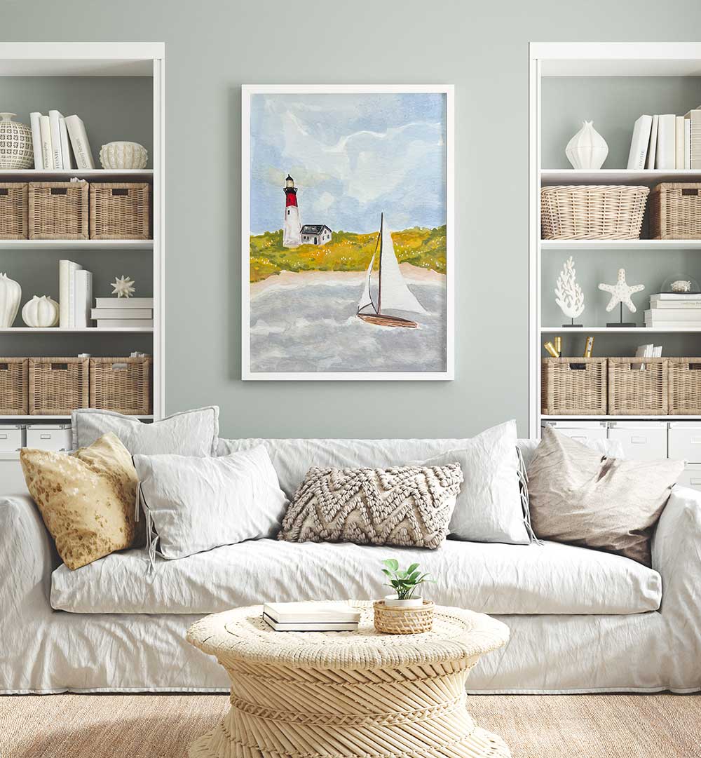 COASTAL LIGHTHOUSE SAILBOAT