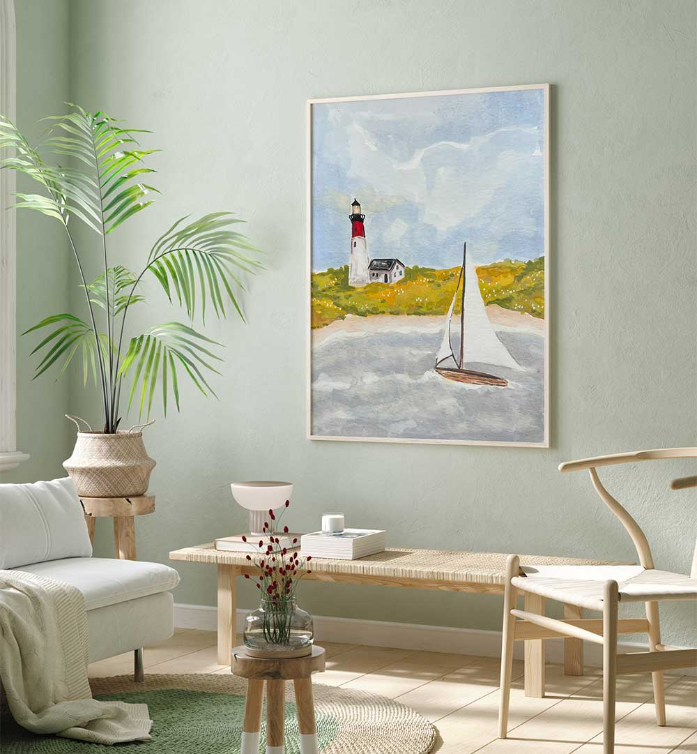 COASTAL LIGHTHOUSE SAILBOAT