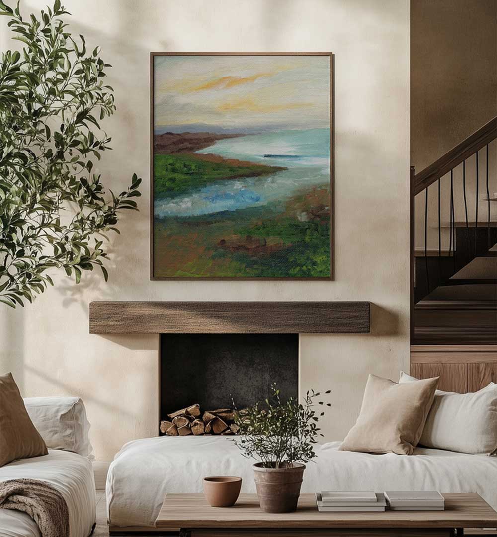 COASTAL SCAPE , LANDSCAPE PAINTINGS