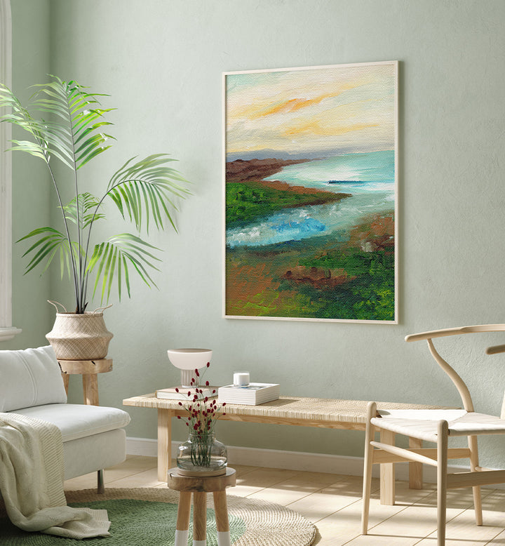 COASTAL SCAPE , LANDSCAPE PAINTINGS