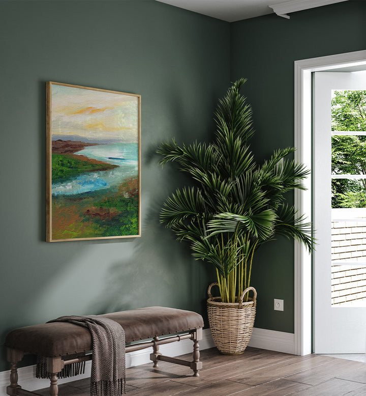 COASTAL SCAPE , LANDSCAPE PAINTINGS
