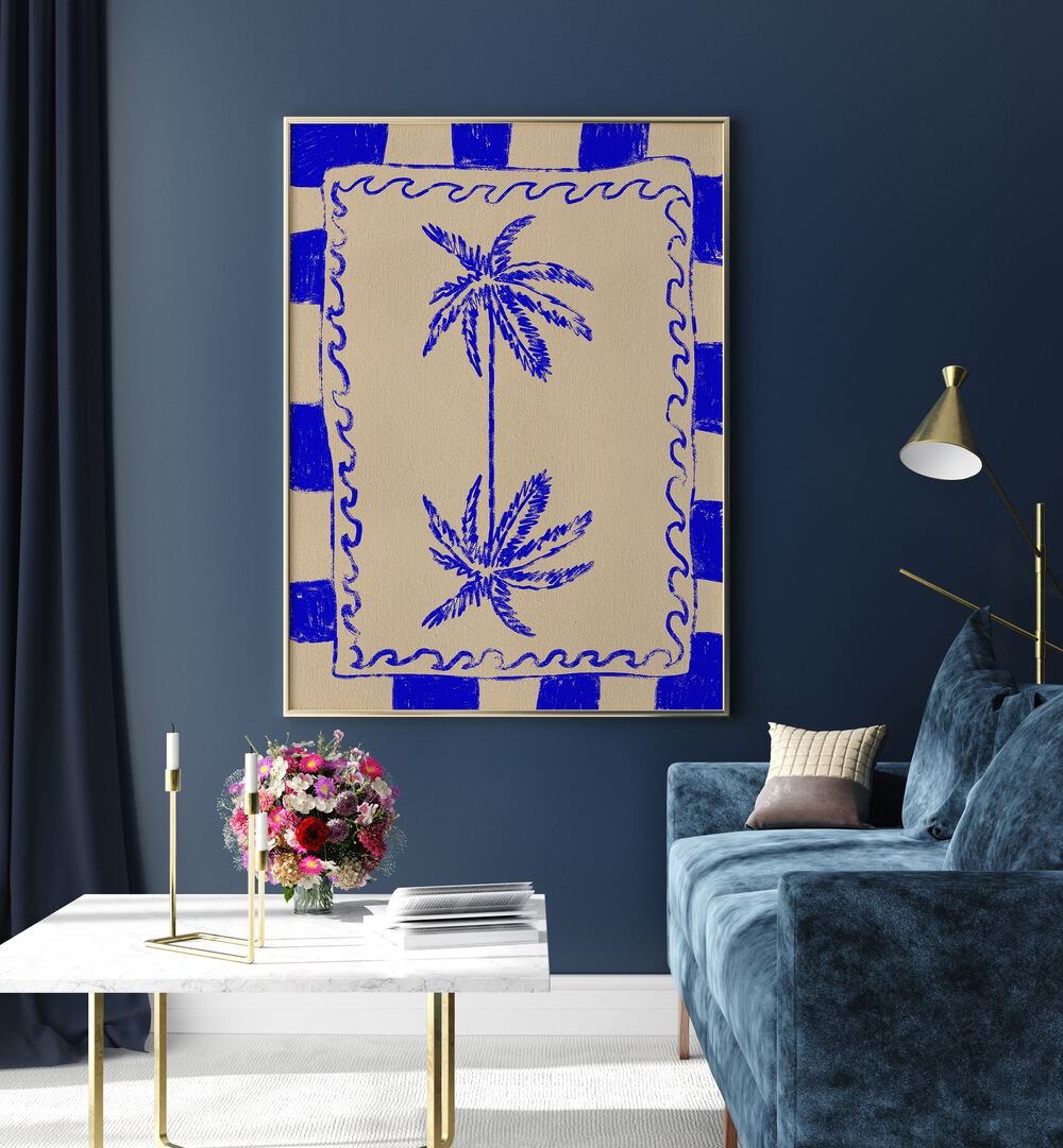 Stylish COASTAL CHARM, BEACH PAINTINGS featuring palm trees, enhancing your home decor with coastal elegance.