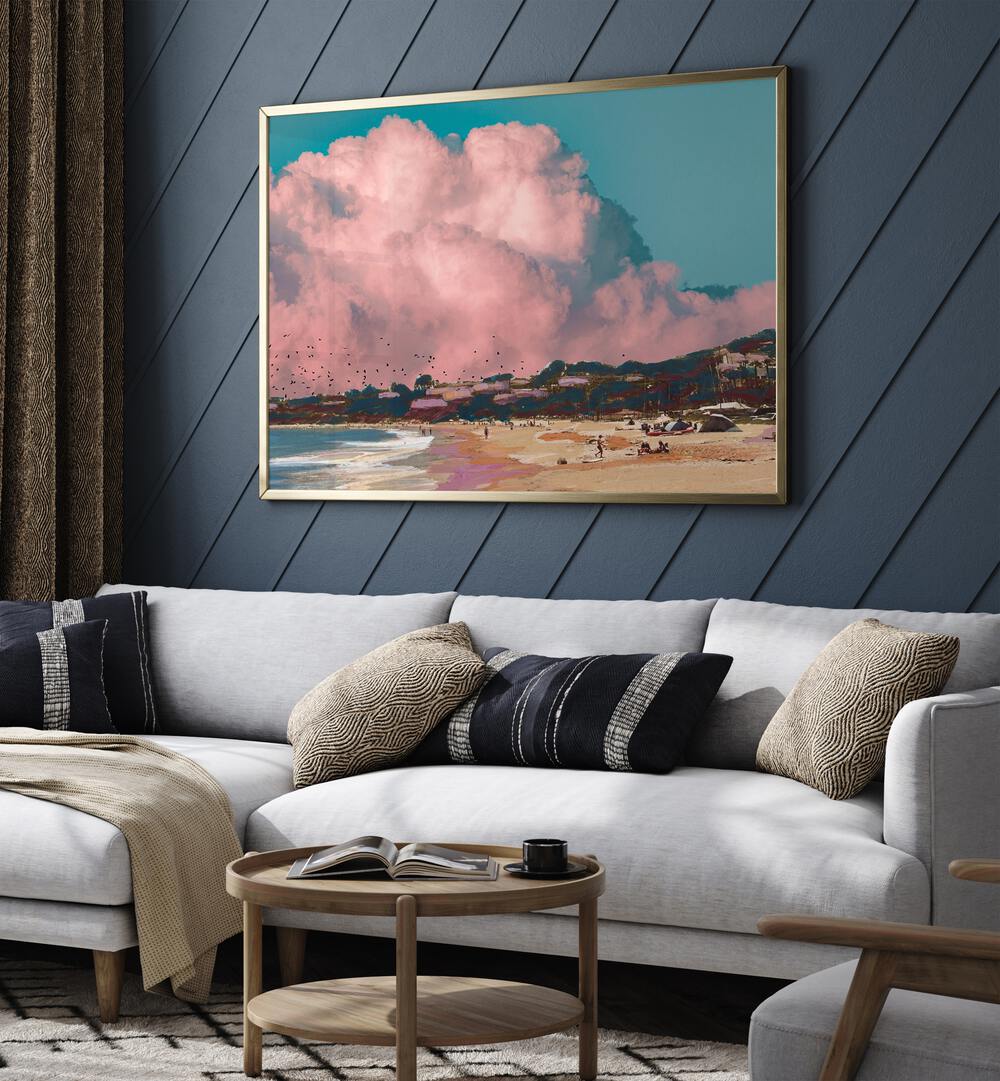 COASTAL PINKS & BLUES , BEACH PAINTINGS