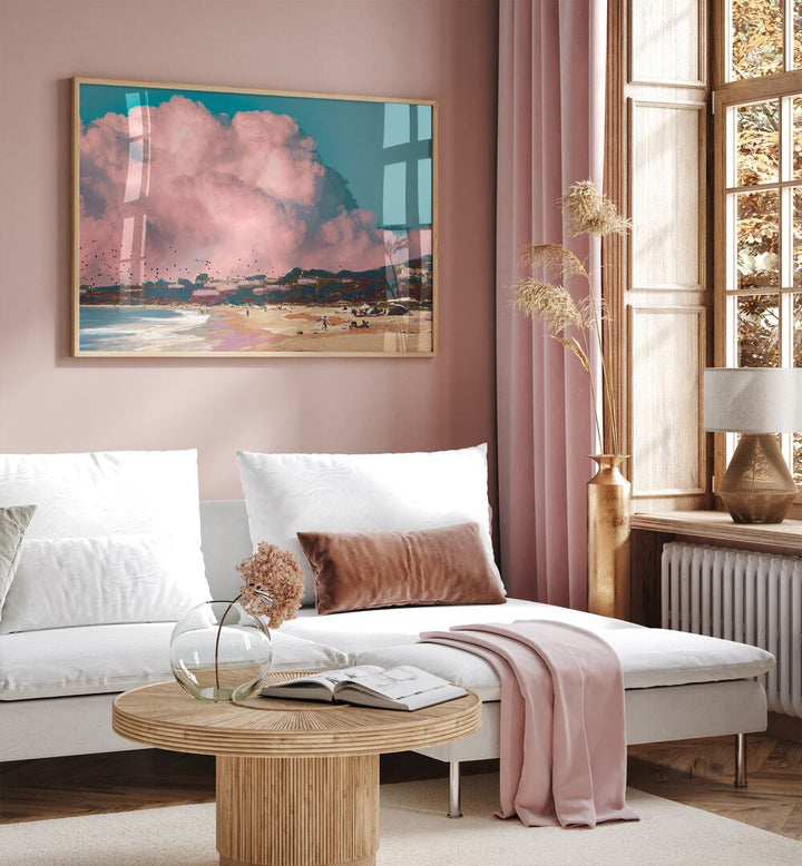 COASTAL PINKS & BLUES , BEACH PAINTINGS