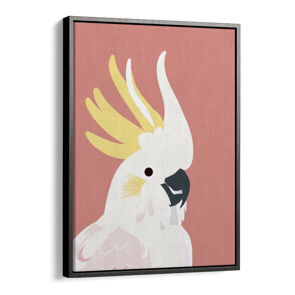 Cockatoo Kids Art Artwork in Black Floater Frame
