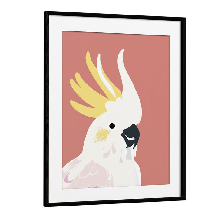 Cockatoo Kids Art Artwork in Black Frame With Mount
