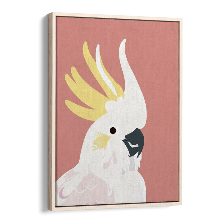 Cockatoo Kids Art Artwork in Oak Wood Floater Frame
