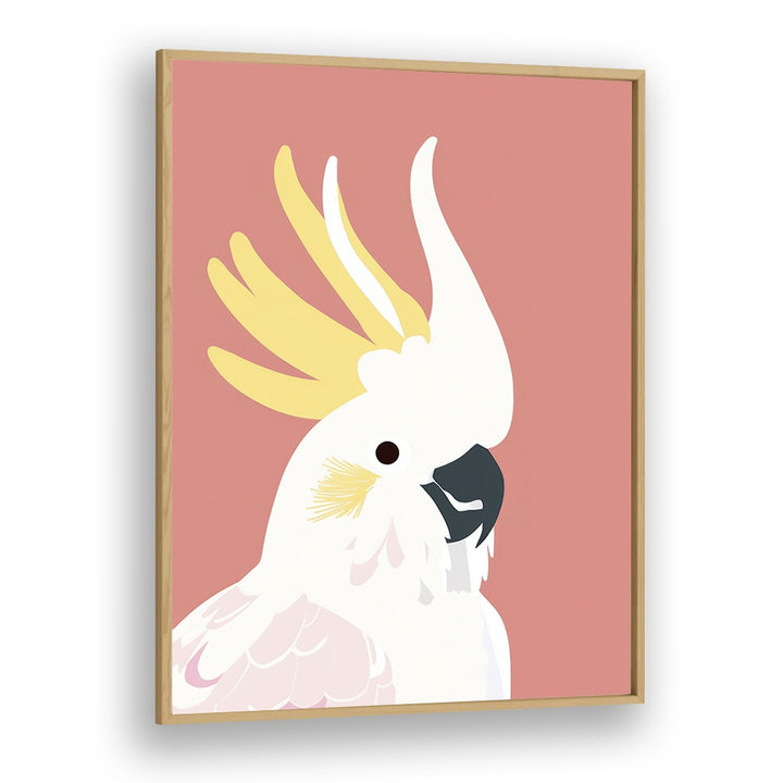 Cockatoo Kids Art Artwork in Oak Wood Plain Frame
