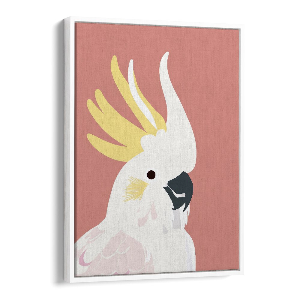 Cockatoo Kids art painting Artwork in White Floater Frame
