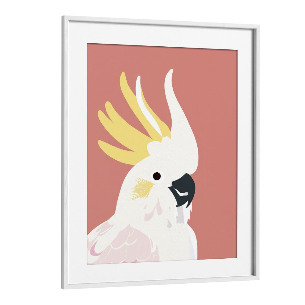 Cockatoo Kids Art Artwork in White Frame With Mount