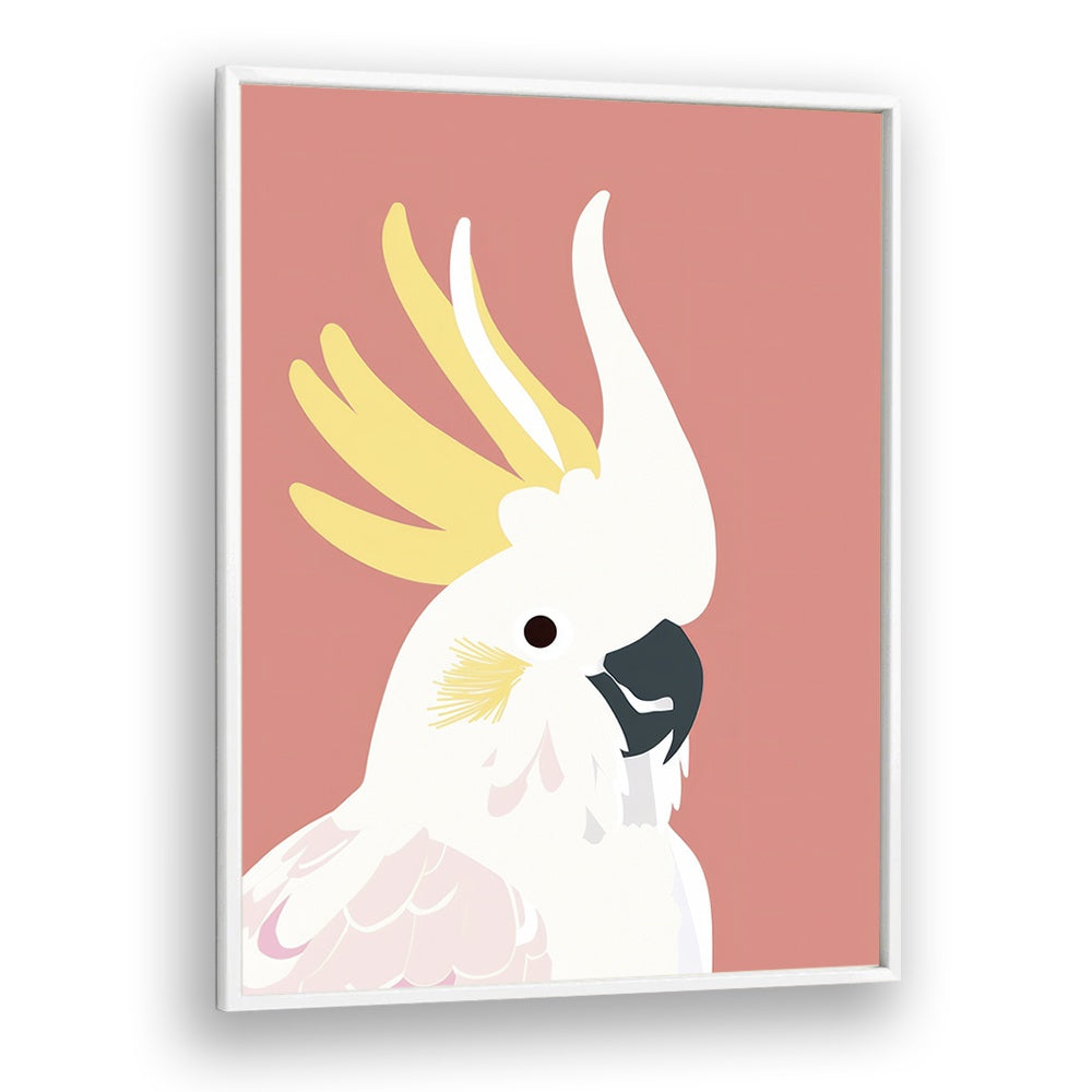 Cockatoo Kids art Artwork in White Plain Frame White
