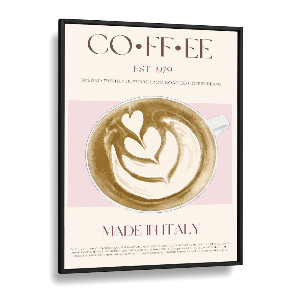 Coffee Print Bar & Cafe Artwork in Black Plain Frame