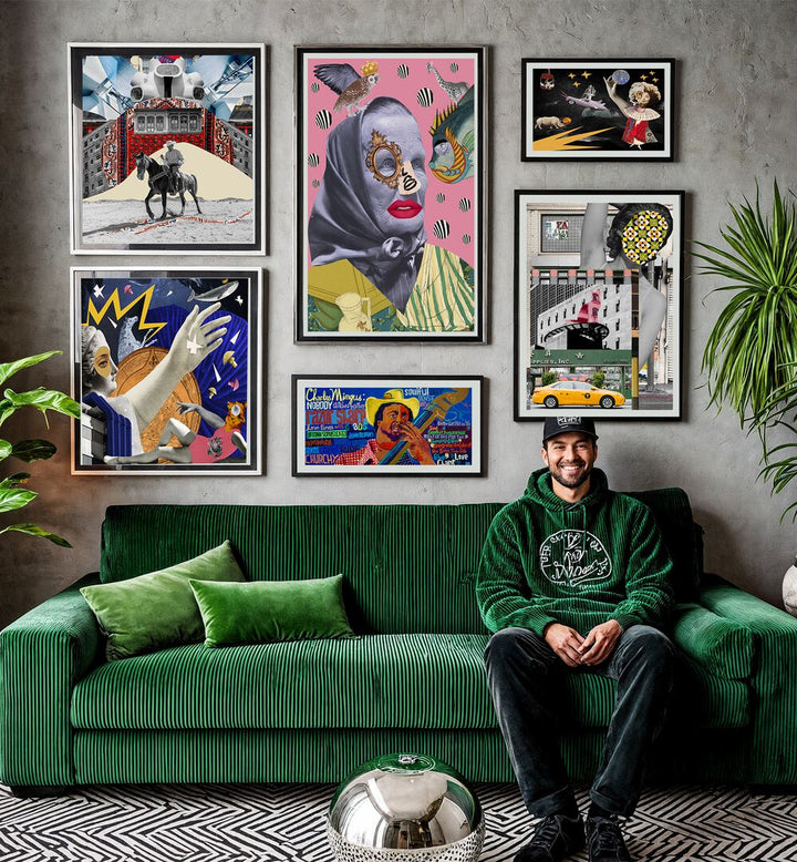Transform your space with the vibrant COLLAGE GALLERY WALL, showcasing eclectic art and modern flair in gallery walls.