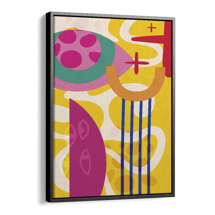 Colorful Boho Patterns II Boho Art Artwork in Black Floater Frame