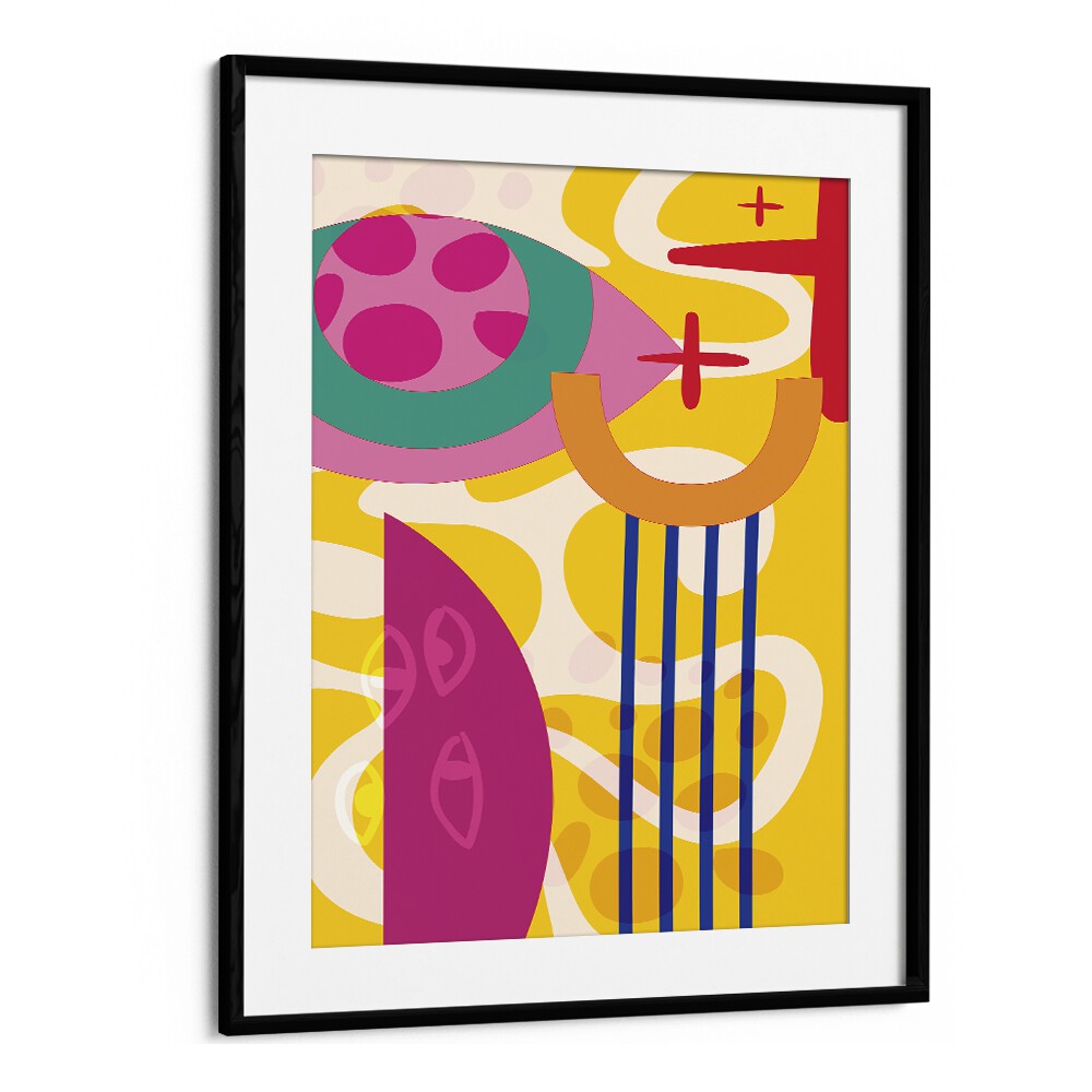 Colorful Boho Patterns II Boho Art Artwork in Black Frame With Mount